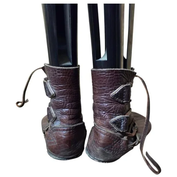 Vintage Unisex All Leather Native American Coin Laced Boots